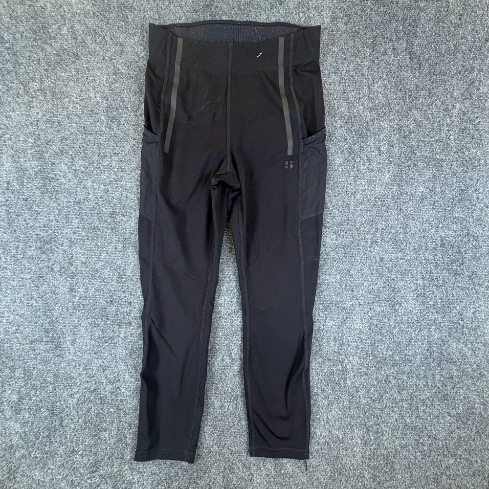 Sports Illustrated Leggings Womens 26x23 Black Stretch Pockets Yoga‎ Activewear